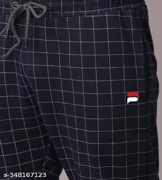 Checked Trackpants Navy