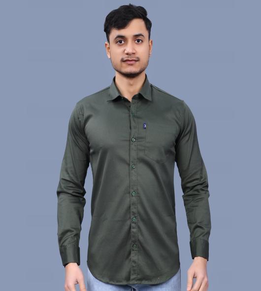 Green formal shirt