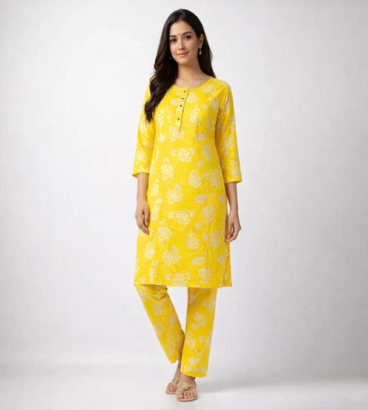 Yellow kurti set